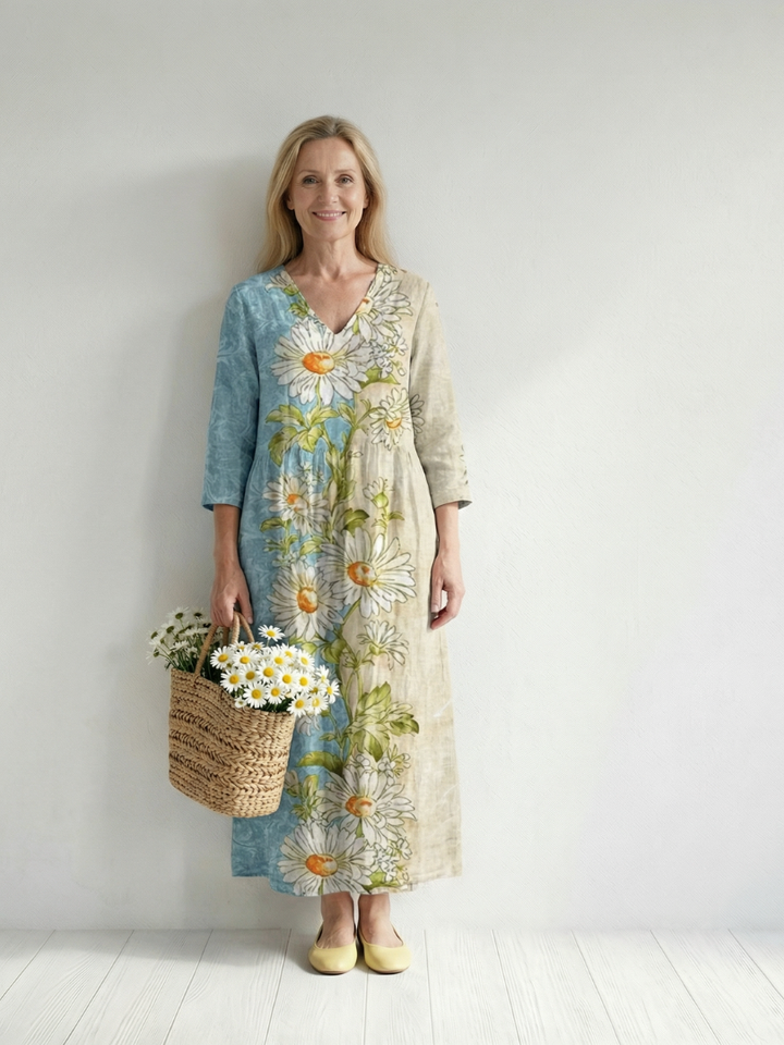 Elliot | Light Daisy Midi Dress