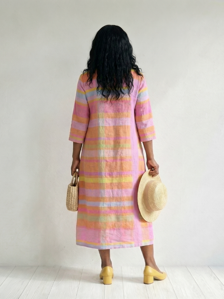 Tessa | Easy Drape Stripe Midi Dress