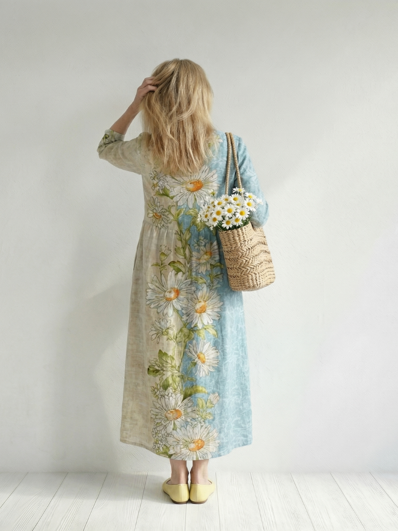Elliot | Light Daisy Midi Dress