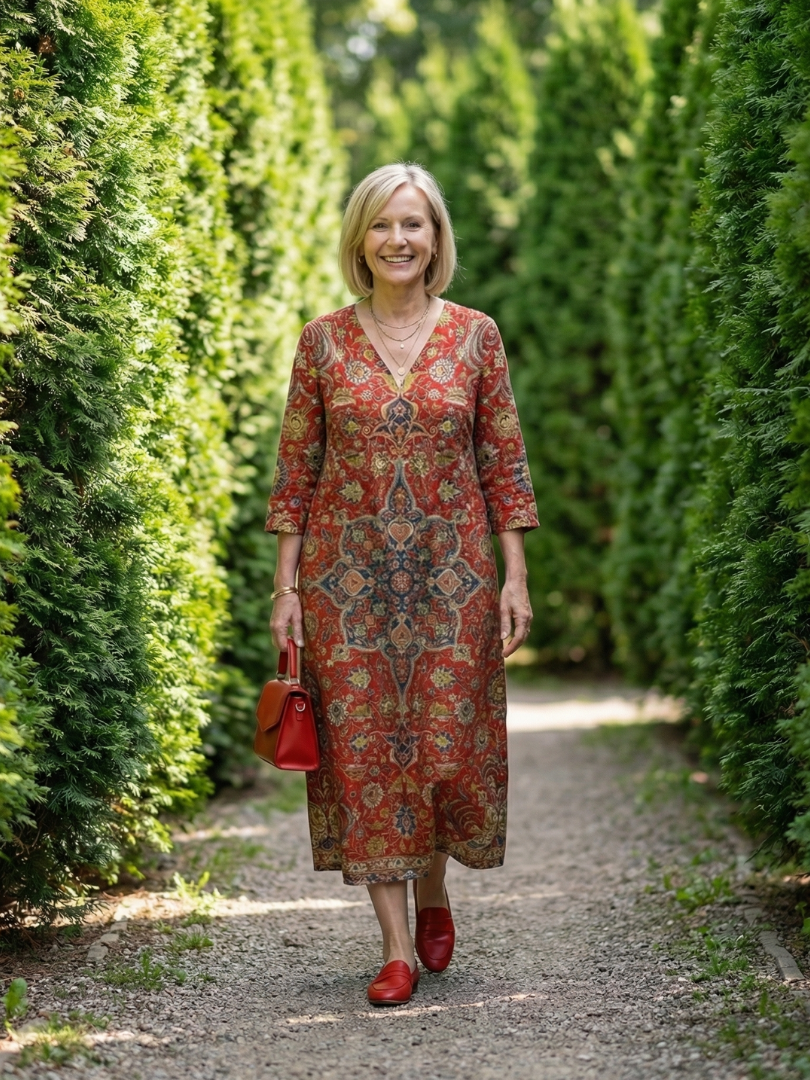 Carter | Ease Patchwork Midi Dress