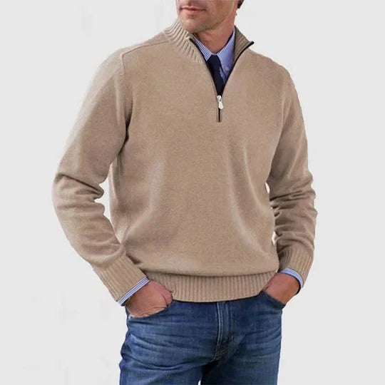 Anthony | Men's Elegant Mid-Zip Sweater