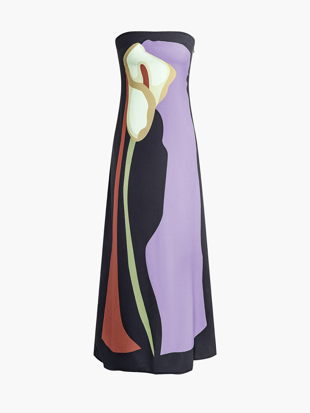 Large Floral Print Split Tube Long Dress