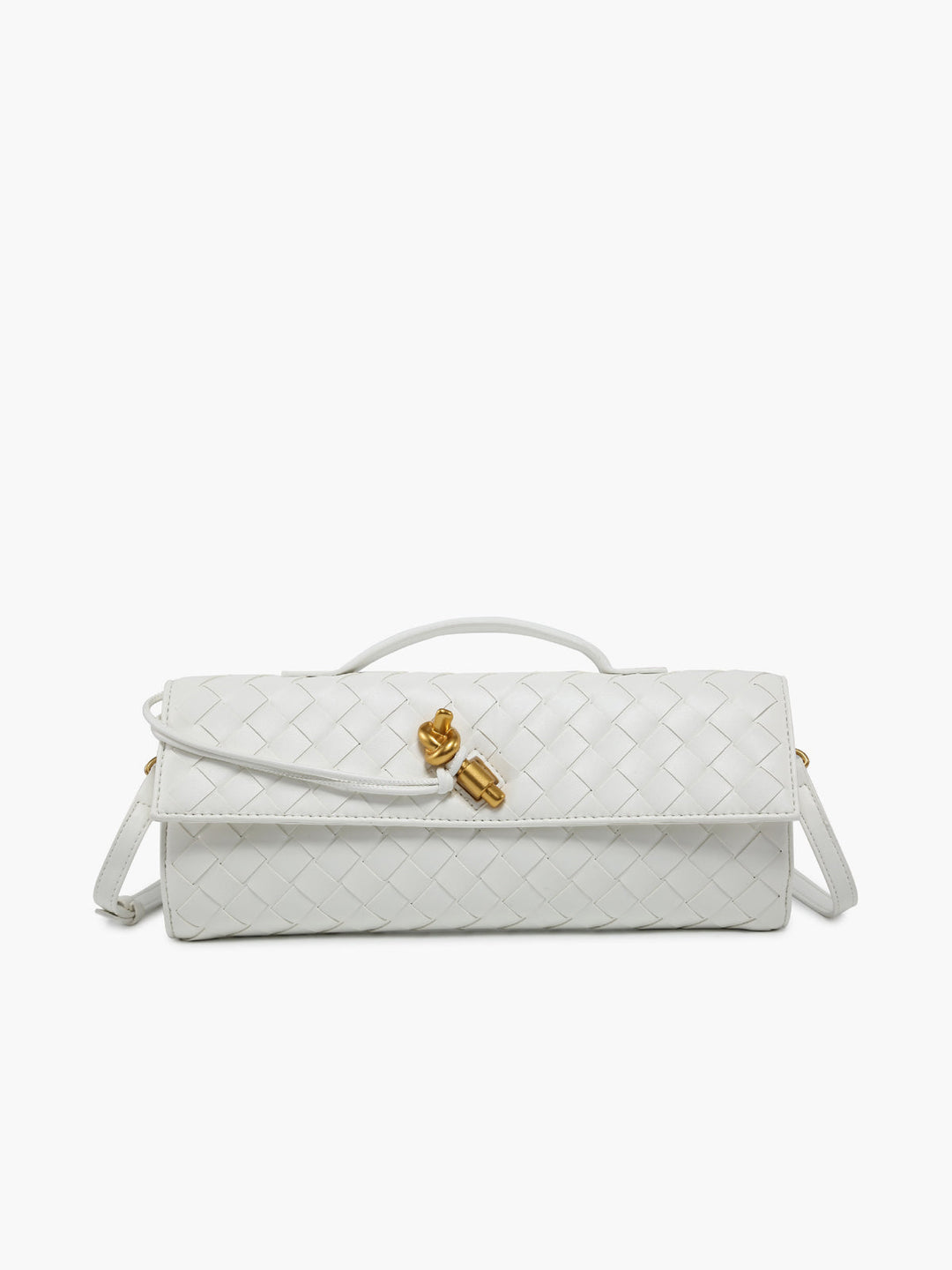 Two Way Woven Flap Clutch Shoulder Bag