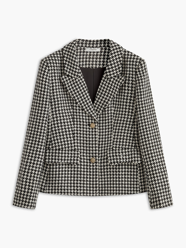 Retro Lapel Button Blazer