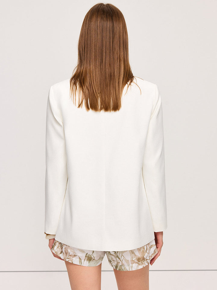 Linen & Cotton Pocketed Blazer