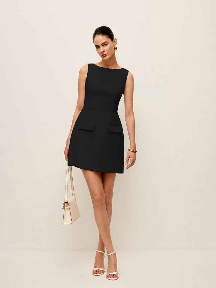 Pocket Detail Sleeveless Dress