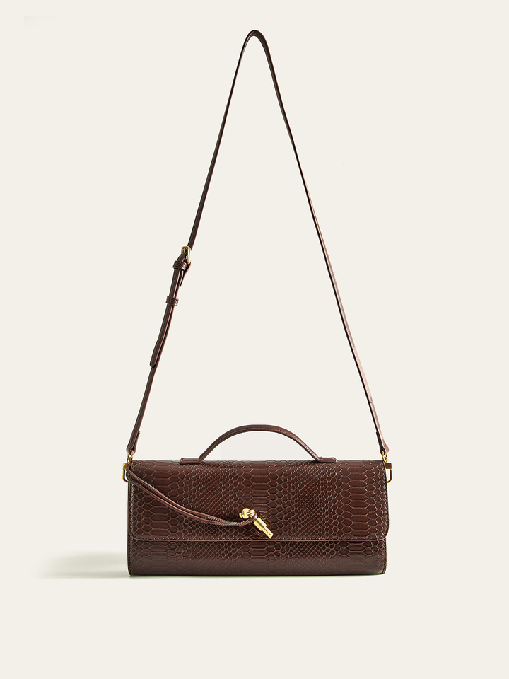 Crocodile Embossed PU Leather Bag