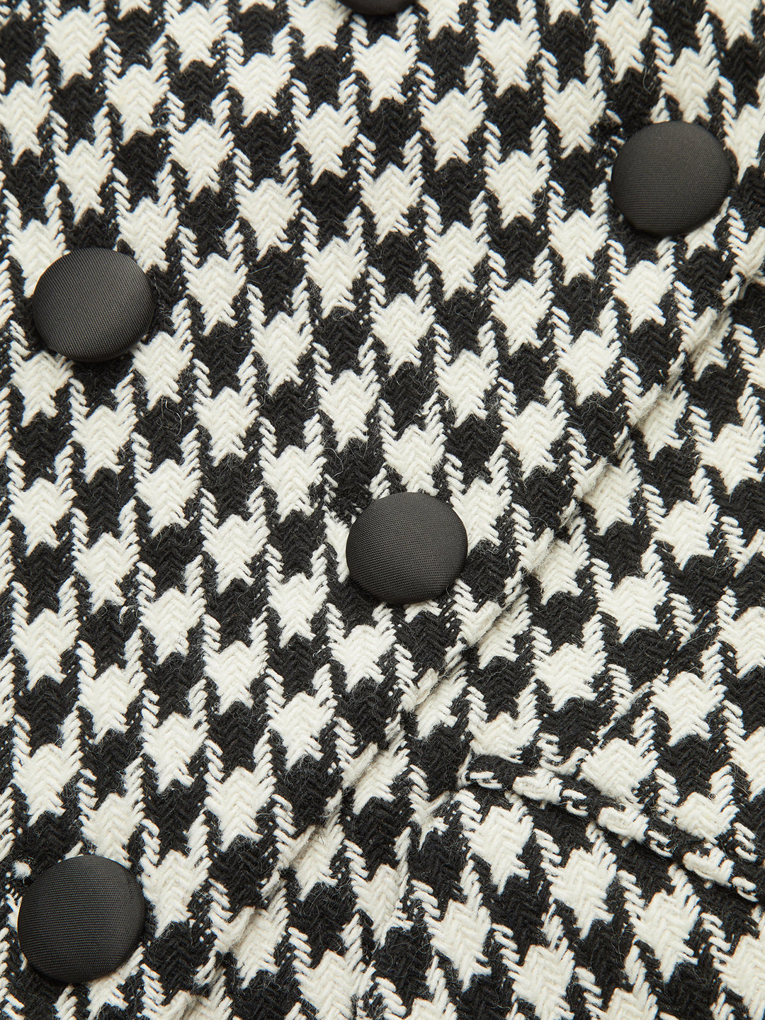 Houndstooth Tweed Double-Breasted Blazer