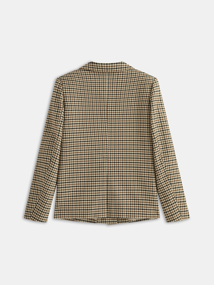 Metal Button Checked Blazer