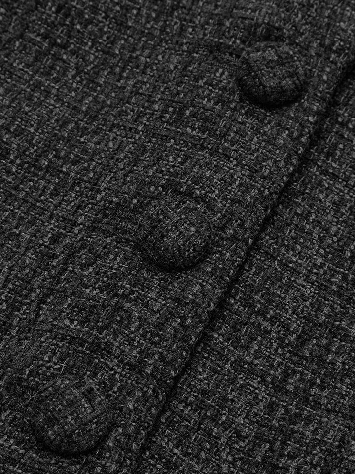Tweed Fitted Lapel Blazer