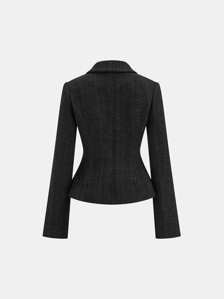Tweed Fitted Lapel Blazer