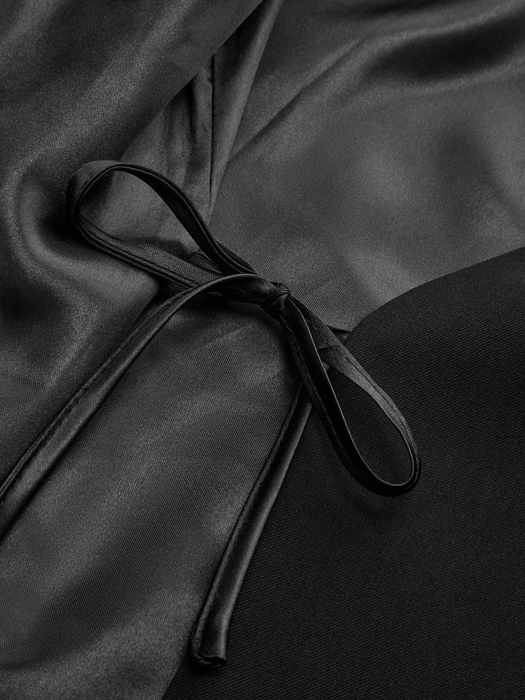Wrap Front Faux Leather Bow Detail Blazer