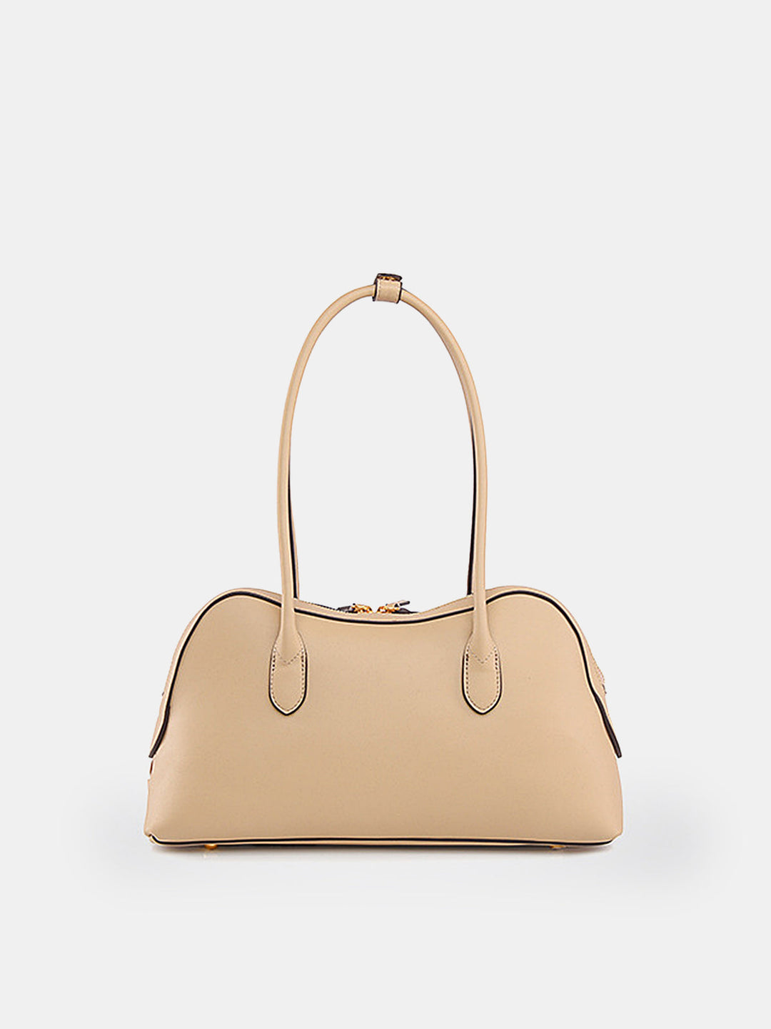 Golden Lock Detail Woven Shoulder Bag