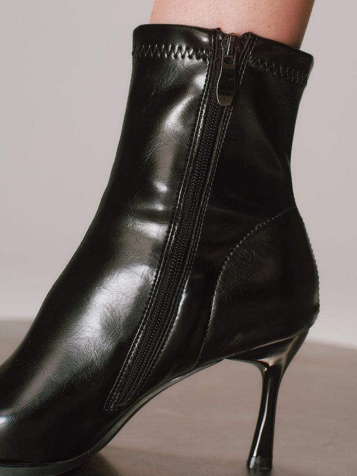 Pointed Toe Kitten Heel Ankle Boots