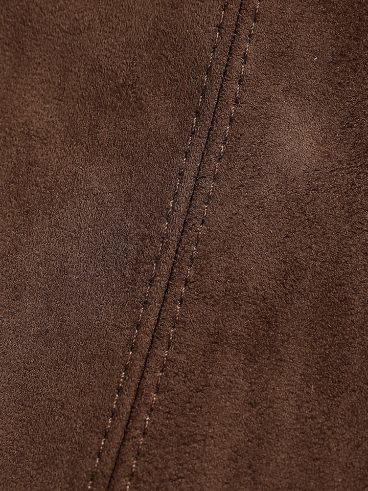 Suede Effect Large-Capacity Tote Bag
