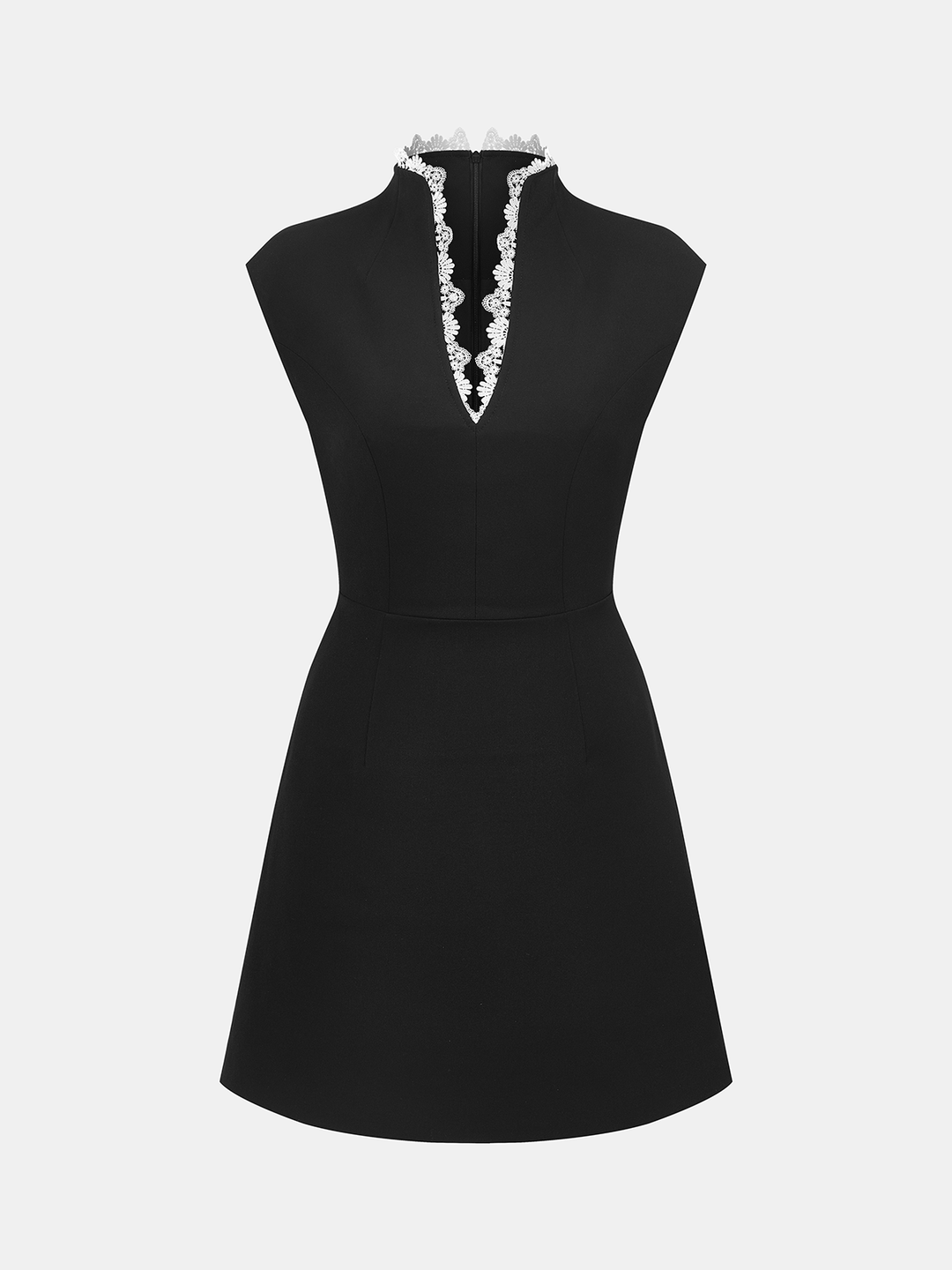 Lace Trim Sleeveless Dress