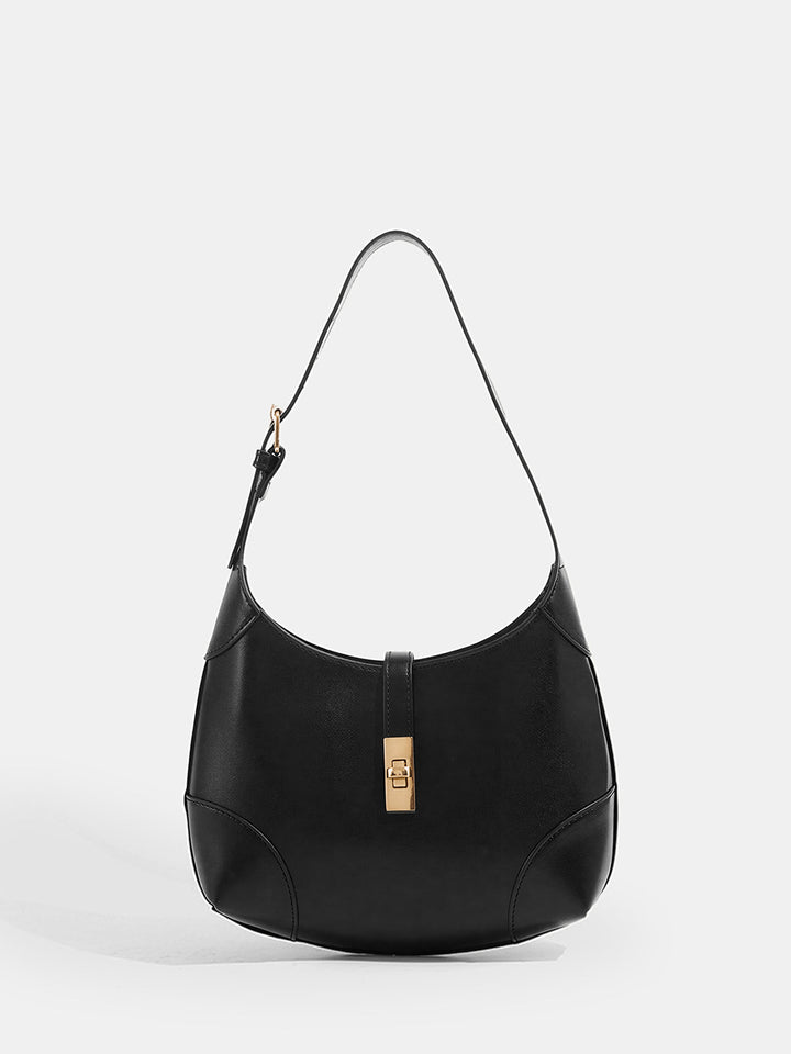 Metal Buckle Hobo Handbag