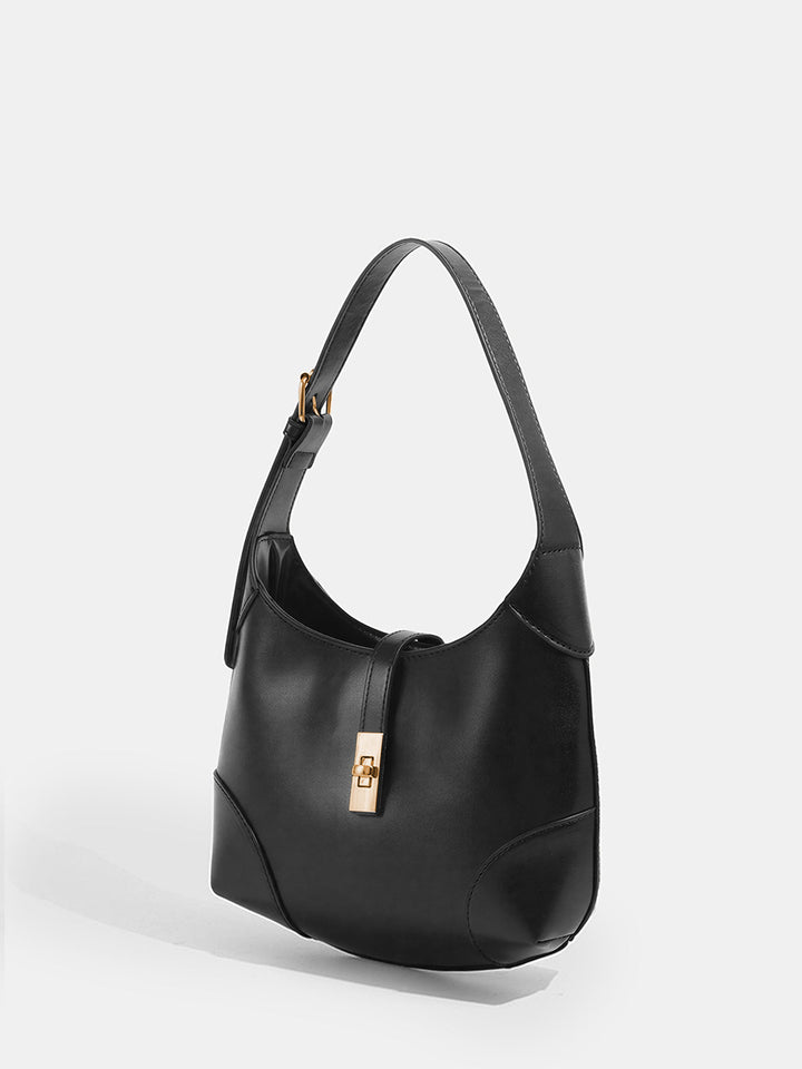 Metal Buckle Hobo Handbag