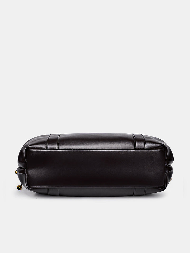 Solid Drawstring Boston Bag