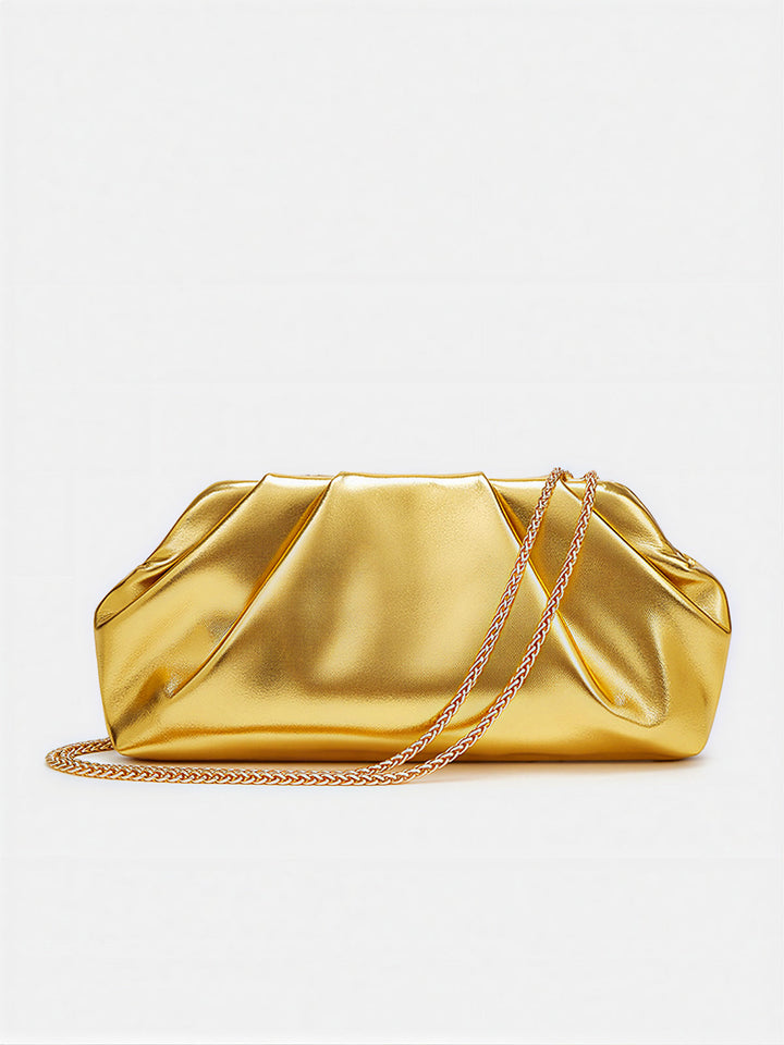 Crinkled Chain Strap Cloud Bag