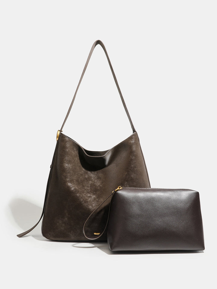 Large-Capacity Faux Suede Hobo Bag