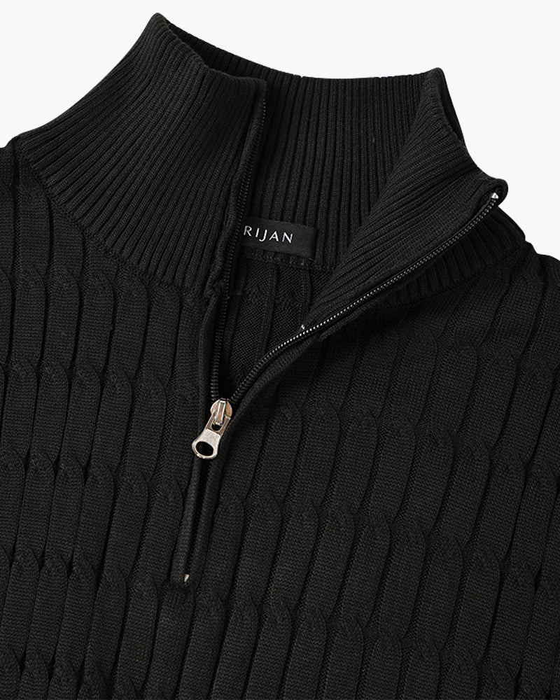 George l Half-Zip Cable Knit Sweater