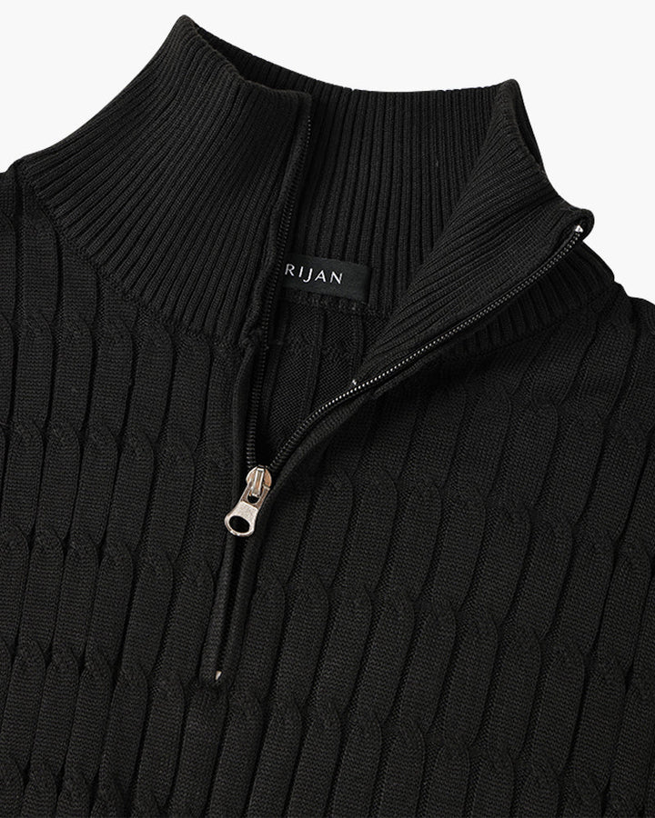 George l Half-Zip Cable Knit Sweater