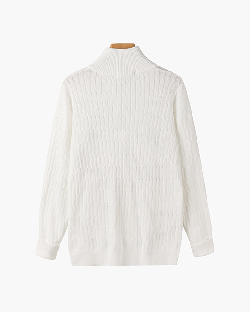 George l Half-Zip Cable Knit Sweater