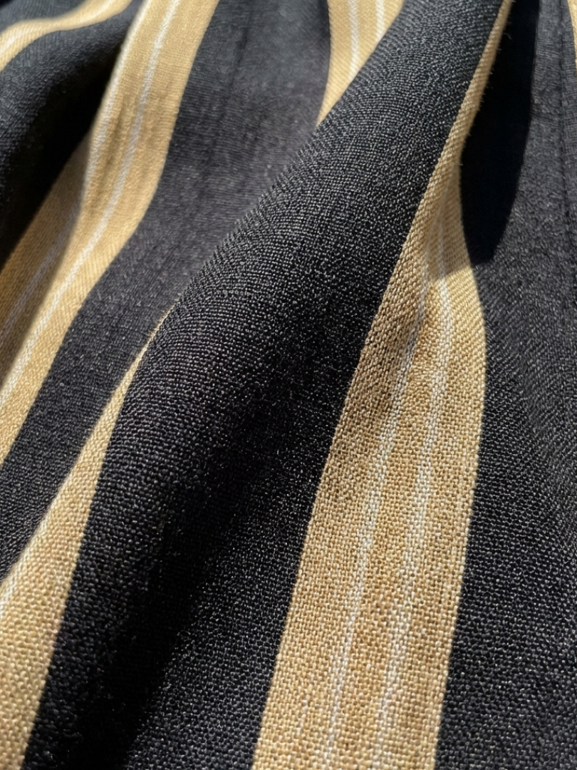 Lina | Short Sleeve V Neck Striped Wrap Midi Dress